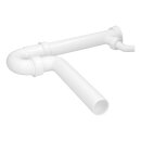 LUTH Premium Profi Parts Siphon 1 1/2"X40mm Weiß mit Geräteanschluss Weiß für Spülbecken