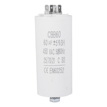 LUTH Premium Profi Parts Kondensator 60,00µf 450v Universal mit Steckfahnen Und Befestigungsschraube Cbb60