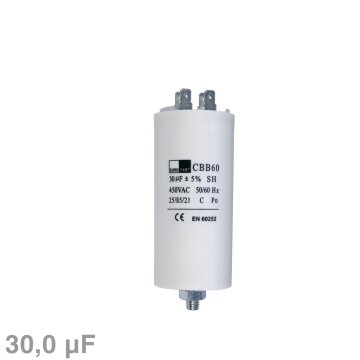 LUTH Premium Profi Parts Kondensator 30,00µf 450v Universal mit Steckfahnen Und Befestigungsschraube Cbb60