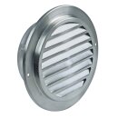 Lüftungsgitter 100erR Edelstahl Gebürstet, mit Netz