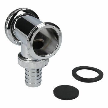 Siphonzwischenstück 1 1/4" Chrom für Geräteanschluss Waschmaschine Geschirrspüler