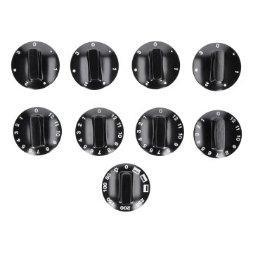 Drehknopfset 9-Teilig Schwarz Universal für Herd Europart