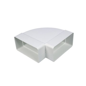 LUTH Premium Profi Parts Flachkanalbogen 100erf 90° Horizontal Beidseitig Muffe für 111x56mm Belüftungstechnik