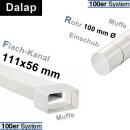 LUTH Premium Profi Parts Flachkanalbogen 100erf 90° Horizontal Beidseitig Muffe für 111x56mm Belüftungstechnik