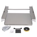 LUTH Premium Profi Parts Zwischenbaurahmen Grau mit Arbeitsplatte Universal für Waschmaschine Trockner