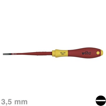 Schraubendreher Schlitz 3,5 X 100mm Softfinish® Electric Slimfix Wiha 35446