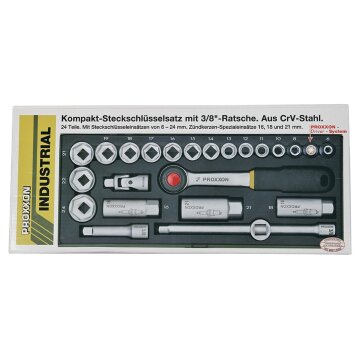 Steckschlüssel-Satz mit 3/8"-Ratsche, 24-Teilig Proxxon 23110