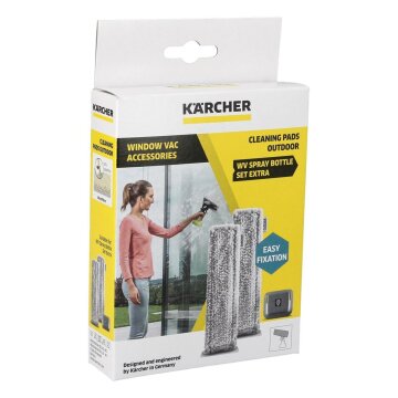 Mikrofaser-Wischbezug Outdoor für Akku-Fenstersauger, 2 Stück + Schmutzkratzer