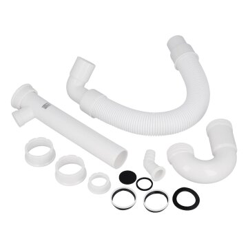 LUTH Premium Profi Parts Siphon 1 1/2"X40/50mm Flexibel mit 3/4" Geräteanschluss kompatibel mit Kirchhoff 98836548 für Spüle