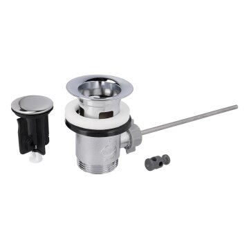 Ablaufgarnitur 1 1/4" mit Exzenter Und Stopfen Chrom Bluparts für Waschbecken