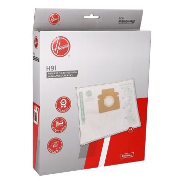 Filterbeutel Hoover H91 Pureepa 3,5l mit Aktivkohle 35602735 für Bodenstaubsauger 4stk